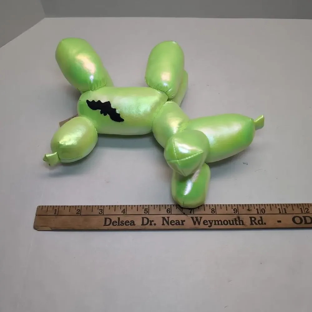 Neon Green Iridescent Balloon Dog Plush Halloween Bat Stuffed Animal MTY Int.